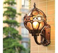 Mengjay Trade Applique da Parete Paris Lanterna Elegante d'Oro Nera Vintage Stile Rustico E27 Impermeabile IP44 Perfetta per Esterni: Cortile, Balcone e Giardino Terrazzo (40cm, Nero)