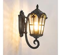 Mengjay Trade Applique per esterni, E27 Nero Lampada da parete rustica lanterna del metallo della parete impermeabile Decorati per giardino cortile balcone giardino (nessuna lampadina)