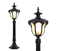 Mengjay Trade Classico Lampada da Terra in Alluminio E27,Lampada per esterno Impermeabile Lampada da Strada Alto palo Custodia in Alluminio pressofuso Lampione Stradale Esterno a pilastro Terrazzo