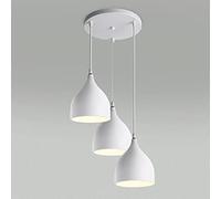 Mengjay Trade E27 Metallo Moderna Industriale Lampadario Illuminazione a Sospensione,Lampadario Moderno, creativo Plafoniera,Lampadari Cucina,Adatto a soggiorno, biblioteca, ecc.(Bianco)