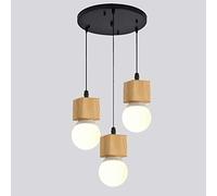 Mengjay Trade E27 Retro Lampadario Lampada a Sospensione in Legno Plafoniera Interni a Sospensione per Bar,Ristorante,Studio,Cucina,Camera da letto
