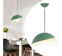 Mengjay Trade E27 Semplice Moderno Illuminazione a Sospensione Battuto lampadario in ferro Lampada Sospensione in Metallo Creativo Luci a Sospensione Regolabili Lampadari per Sale da Pranzo(Verde)