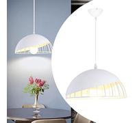 Mengjay Trade E27 Semplice Moderno Illuminazione a Sospensione Battuto lampadario in ferro Lampada Sospensione in Metallo Creativo Luci a Sospensione Regolabili Lampadari per Sale da Pranzo(Bianco)