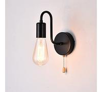 Mengjay Trade, E27 Vintage Applique da Parete Interno con interruttore Retro Metallo Lampada Muro Lampada da Parete, per Camera da Letto, Soggiorno, Bagno, Corridoio, Scale Esclusa lampadina