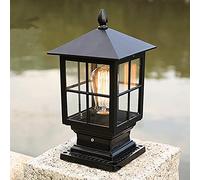 Mengjay Trade Giardino Villa Luci colonna, Lampada da stigmatizzazione impermeabile IP44 Lampada a pilastro Illuminazione per esterni E27 Faro a colonna nostalgico classico per Villa Cortile Patio
