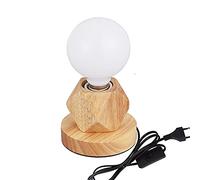Mengjay Trade Lampada da comodino in legno, E27 Lampada da Tavolo Notturna,luce da lettura vintage industriale,LED Lampada da Tavolo,adatta per soggiorno, studio e ufficio(Nessuna lampadina)