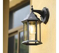Mengjay Trade Lampada da parete da esterno rustica in nero antico IP44 E27 fino a 60W 230V lampada da parete da esterno resistente alle intemperie. (Stile C)