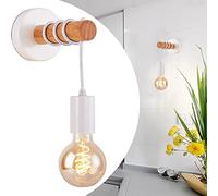 Mengjay Trade Lampada da parete Interno in Metallo, Vintage Applique da parete E27 Vintage Retrò Illuminazione parete lampada a corridoio per Corridoio Soggiorno Camera da letto,Bianco