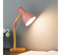 Mengjay Trade Lampada da Scrivania LED E27 con Braccio Girevole, Lampada da Tavolo, lampada da notte,Lampade da Comodino Classica per Lettura, Studio, Officio, Lampadina non Inclusa,Rosa