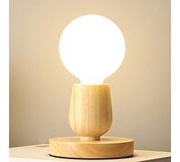 Mengjay Trade Lampada da tavolo in legno, presa E27, lampada decorativa per Edison industriale retrò, utilizzata in camera da letto,soggiorno,studio,caffetteria,bar(Nessuna lampadina)