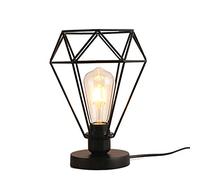Mengjay Trade Lampada da Tavolo Metallo,Lampada Scrivania Luce di atmosfera stile retrò Lampadina notturna Lampada da comodino in metallo decorativo,Moderna Vintage Stile Gabbia lampada da notte