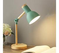 Mengjay Trade Lampada da tavolo retrò, attacco per lampadina E27 non inclusa, interruttore sul cavo, abat-jour da comodino in metallo opaco, lampada da lettura vintage industriale (Verde)