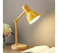 Mengjay Trade Lampada da tavolo, Retrò Lampada da comodino, adatta per lampadina E27(Lampadina non Inclusa) con Braccio Girevole, lampada da notte,lampada da scrivania in metallo,Giallo