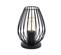 Mengjay Trade Lampada da tavolo vintage con interruttore a cavo Lampada da comodino retrò Lampada da tavolo E27 nera senza lampadine，Molto adatto per soggiorno, uso camera da letto (Stile A)