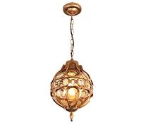 Mengjay Trade Lampade a sospensione vintage Plafoniere da esterno impermeabili Lampade a sospensione in alluminio industriale in vetro per portico, corridoio, villa, interno,impermeabili, E27,Bronze