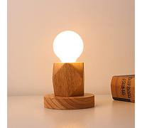 Mengjay Trade Portalampada E27 in legno lampada da tavolo Edison presa EU standard illuminazione decorativa per ufficio, casa, bar, ristorante Leggi la luce notturna leggera. (Stile B.)