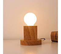 Mengjay Trade Portalampada E27 in legno lampada da tavolo Edison presa EU standard illuminazione decorativa per ufficio, casa, bar, ristorante Leggi la luce notturna leggera. (Stile A.)