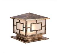 Mengjay Trade Recinzione Stigma Prato Lampione Lampioncino E27 Esterno Lampione Lanterna Pilastro Luce Quadrato Porta Colonna Faro Impermeabile IP44 Decor Giardino Paesaggio Lampione stradale