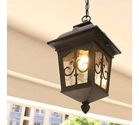 Mengjay Vintage Lampada Pendente da Esterno, Lampada a Sospensione Metallo E27 Base, Plafoniere da esterno impermeabili Lampade a sospensione cortile illuminazione giardino