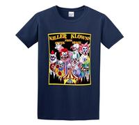 MENGJI Casual T-Shirt Art Killer Klowns from Outer Space Black M