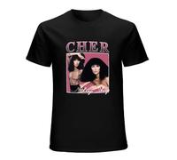 MENGJI Casual T-Shirt Cher Black L