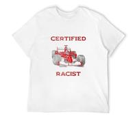 MENGJI Raygun Certified Racist Racer Boost Speedster Certified Race Retro Men's Cotton T-Shirt T-Shirt White S