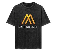 MENGJI Unisex T-Shirt Vintage Nothing More 100% Cotton Round Neck Black S
