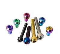 MengJiu 1pc Titanium Torx Cap Head Screw M4 M5 M6 M8 Six-Lobe Colourful Ti Bolts For Bicycle Motor Modify(Blue,M6X10)
