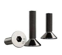 MengJiu DIN7911 M2 M2.5 M3 M4 M5 M6 M8 Viti a testa svasata piatta con esagono incassato in acciaio al carbonio nichel nero grado 10.9(16mm,M2.5-20pcs)