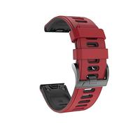 MENGKE 22 2. 6mm. Release Quick Watchband Adatta for Garmin Fenix 6 6x Pro Guarda Silicone EasyFit Band Polso adatto for Fenix 5x 5 Plus 3 ore Guarda il cinturino(Red Black,22mm Fenix 5 5Plus)