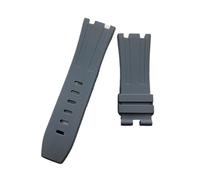 MENGKE 28mm nero blu 15703 Natura Gomma in silicone in silicone orologio da uomo orologio cinturino in forma for Ap. Guarda Audemars e Piguet Belt Logo Tools(Grey,With black buckle)
