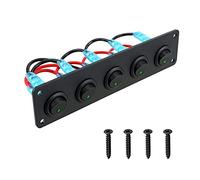 MENGKE 5 Gang 12-24 V blu GUIDATO Combinazione di outlet a commutazione a commutazione a commutazione a commutazione a commutazione impermeabile Camper Nave Yacht Marine.(Green)