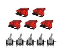 MENGKE 5 pz 1. 2V SPST LED. Illuminato 20A 3 PIN ACCESO SPENTO Interruttore a levetta a bilanciere Copertura automatica rossa adatta for TE459