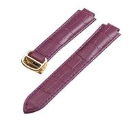 MENGKE Adatto Per Serie Di Interfaccia Convessa Compatibile Con Accessori Per Orologi Cartier 14 Mm 16 Mm 18 Mm 20 Mm 22 Mm Cinturino In Pelle Con Chiusura Pieghevole, Anello oro viola, 22x14mm