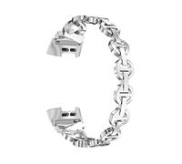 MENGKE Bling Diamond Straps Adatta for Fitbit Carica 5 Smart Watch Band Band Bracciale in acciaio inox Bracciale in metallo in acciaio inox Braccialetto a catena Adatta for caricare 2 3 4(Silver,For c