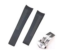 MENGKE Cabina di cinturino in silicone in gomma da 20 mm da 22mm in forma for Tag Heuer. Serie uomo cinturino cinturino in cinturino da polso traspirante Braccialetto da polso F1(With Silver Clasp_22m