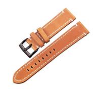 MENGKE Cinturino Cinturino In Vera Pelle Manuale Uomo Spesso 7 Colori 18mm 20mm 22mm 24mm Cinturini Fibbia In Acciaio Inossidabile Accessori(Brown Black Buckle,20mm)