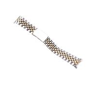 MENGKE Cinturino Di Lusso 13/17/18/19/20/21 / 22mm Bracciale In Metallo Con Estremità Curva Compatibile Con Rolex DATEJUST Cinturino In Acciaio Inossidabile Accessori For Orologi Da Uomo(Silver Gold,2