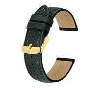 MENGKE Cinturino For Orologio 14mm 15mm 19mm 20mm 22mm 23mm 24mm Cinturini For Orologi In Pelle Crazy Horse Cintura Di Ricambio Vintage Fibbia In Oro(Green,23mm)