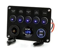 MENGKE Voltmetro digitale Dual. USB Combinazione di uscita della porta 12V adatta for la barca marina della macchina GUIDATO Pannello di interruttore a rocker.(Red)