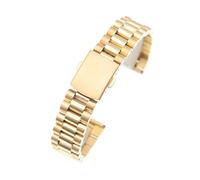 MENGKEG 18mm 20mm 22mm Cinturino In Acciaio Inossidabile Curvo Con Estremità Dritta Compatibile Con Orologio SKX Citiz(Gold straight end,18mm)
