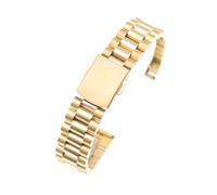 MENGKEG 18mm 20mm 22mm Cinturino In Acciaio Inossidabile Curvo Con Estremità Dritta Compatibile Con Orologio SKX Citiz(Gold curved end,20mm)