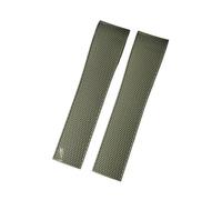 MENGKEG 21MM Nero Blu Grigio Verde Gomma Cinturino In Silicone Cinturino Compatibile Con Longines Conquest HydroConquest L3 Accessori(Green no clasp)