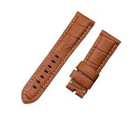 MENGKEG 22mm 24mm 26mm Italia Cinturino In Pelle Di Bambù Di Vitello Compatibile Con Accessori PAM441/111/386(Light Brown,24mm PAM,Without Buckle)