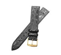 MENGKEG Cinturini Di Ricambio 13mm 18mm 20mm Compatibili Con Cinturino In Vera Pelle Longines Cinturini For Orologi Da 18 Mm For Chiusura Bracciale Uomo Donna(Black gold clasp,20mm)