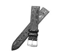MENGKEG Cinturini Di Ricambio 13mm 18mm 20mm Compatibili Con Cinturino In Vera Pelle Longines Cinturini For Orologi Da 18 Mm For Chiusura Bracciale Uomo Donna(Black silver clasp,13mm)