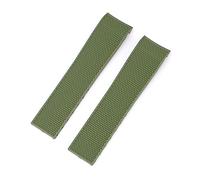 MENGKEG Cinturini Di Ricambio Da 21 Mm Compatibili Con Longines HydroConquest Cinturino For Orologio In Gomma Con Fibbia Pieghevole Accessori For Bracciale(Green-no buckle)