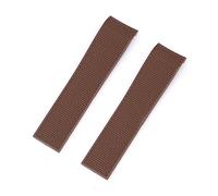 MENGKEG Cinturini Di Ricambio Da 21 Mm Compatibili Con Longines HydroConquest Cinturino For Orologio In Gomma Con Fibbia Pieghevole Accessori For Bracciale(Brown-no buckle)