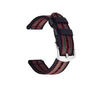 MENGKEG Cinturino for orologio in nylon con cintura di sicurezza a sgancio rapido 18mm 20mm 22mm 24mm Cinturini for orologi leggeri e traspiranti(Black red-s,20mm)