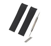 MENGKEG Cinturino Impermeabile In Gomma Da 21 Mm Compatibile Con L3 Cinturino For Orologio Accessori Con Fibbia Pieghevole(Black strap,With Silver Buckle)